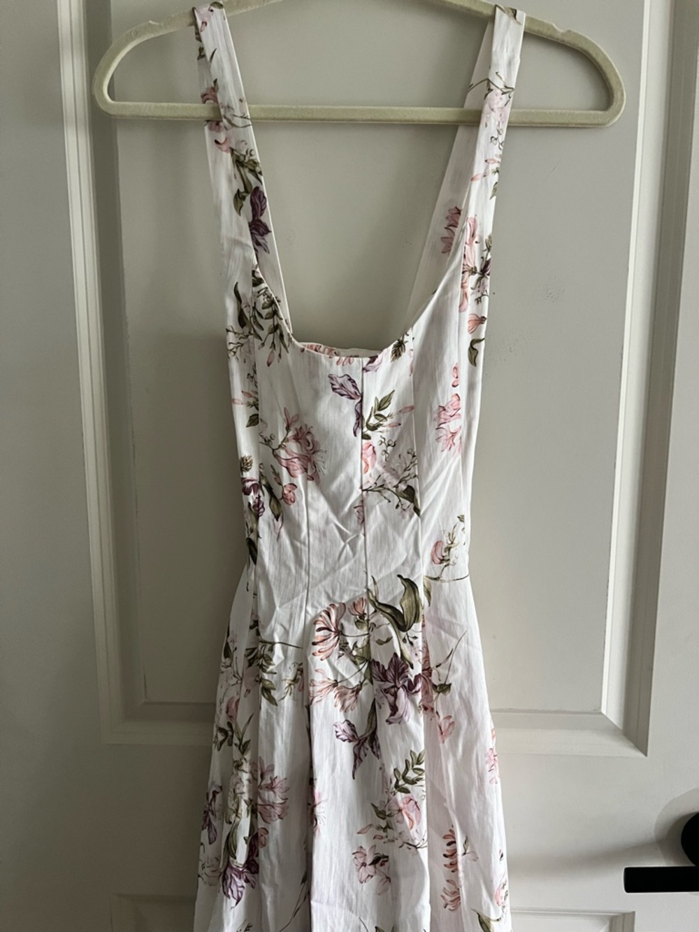 🌸✨ H&M x Brock Collection Floral Criss Cross Back Midi Dress Cream Size S NWT - Picture 11 of 16